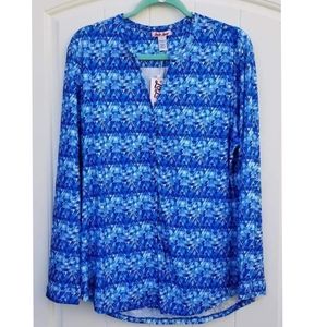 Blue Prism Pattern button up Blouse